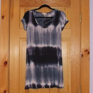 Blue Tie-Dye Tee-Shirt Dress